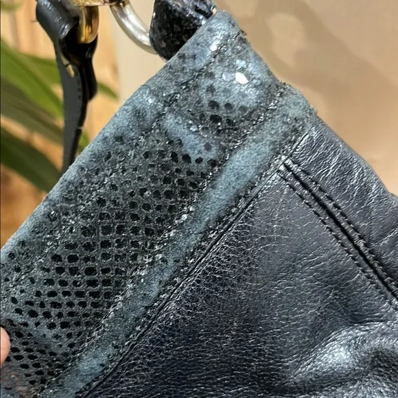 COACH Ashley Black & Snakeskin Leather Crossbody Bag F20114 - Picture 11 of 16